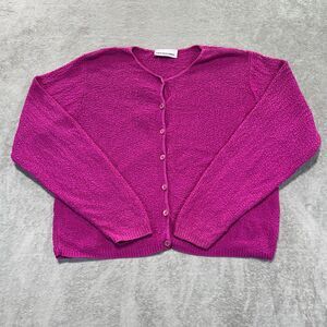 Vintage David Benjamin Button Up Cardigan Women’s 80s Boxy Grandmacore‎ Pink